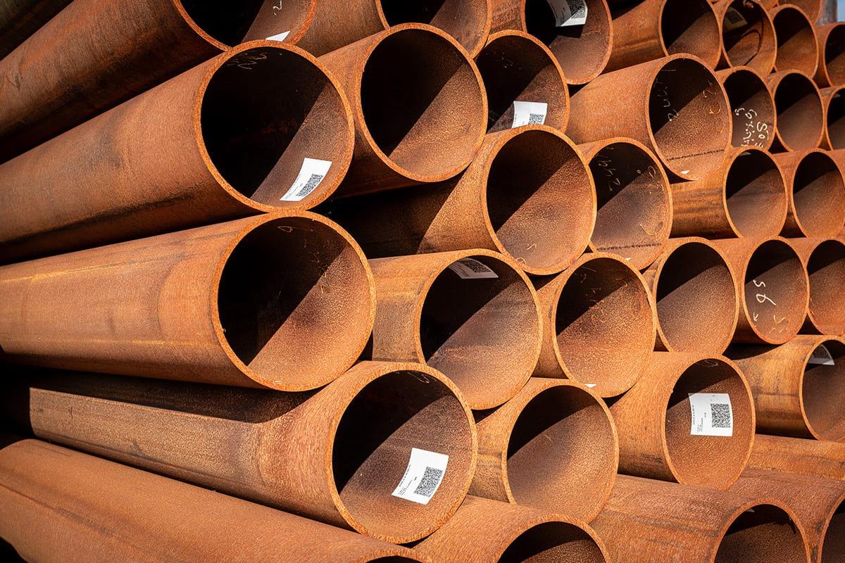 Steel piling tubes Ø 244.5 x 9.50 mm